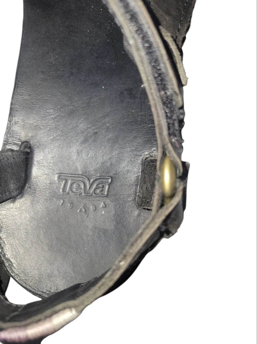 Teva Women's Black Adjustable Leather Strap Sandals